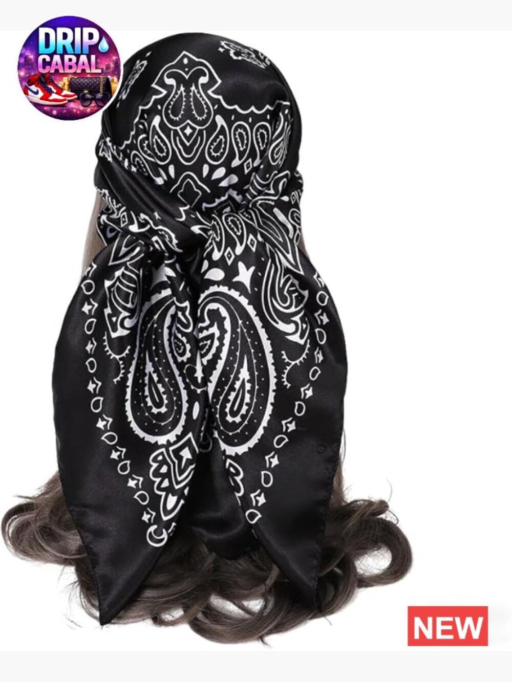 35 inch silk feel head scarf floral lightweight bandana wrap